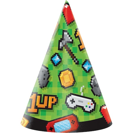 Creative Converting Video Game Party Party Hats, 4.25"x6.25", 48PK 336680
